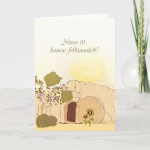 Christian Easter wishes in Hungarian (He is risen) Holiday Card