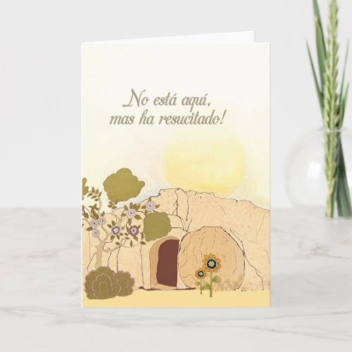 Christian Easter wishes in Spanish He is risen Holiday Card