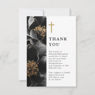Christian Elegant Floral Celebration Of Life Thank You Card