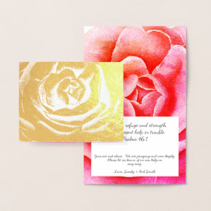 Christian Elegant Gold Religious Floral Monogram Foil Card