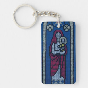 Christian embroidery keychain