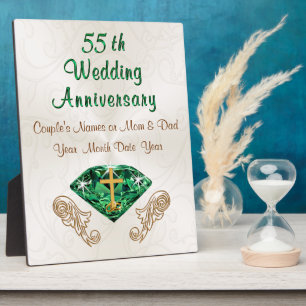 Christian Emerald 55 Wedding Anniversary Gift Idea Plaque