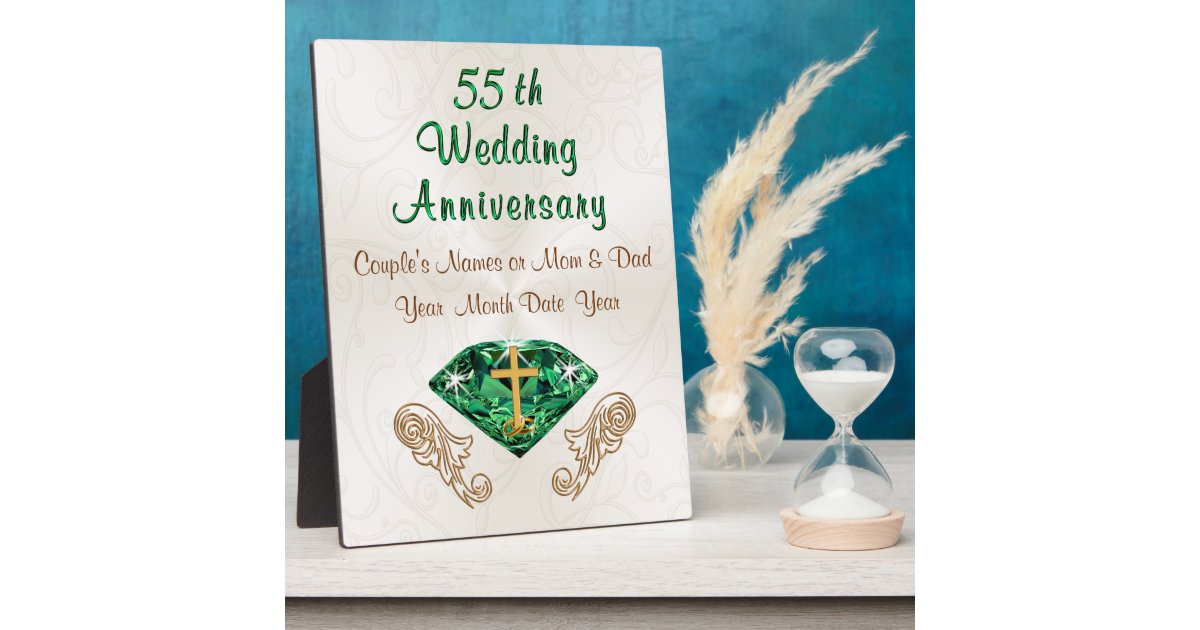 Christian Emerald 55 Wedding Anniversary Gift Idea Plaque | Zazzle.com