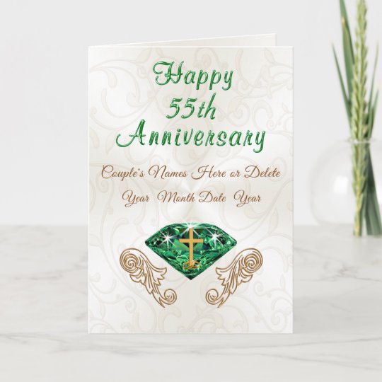 Christian Emerald 55th Wedding Anniversary Cards Zazzle Com