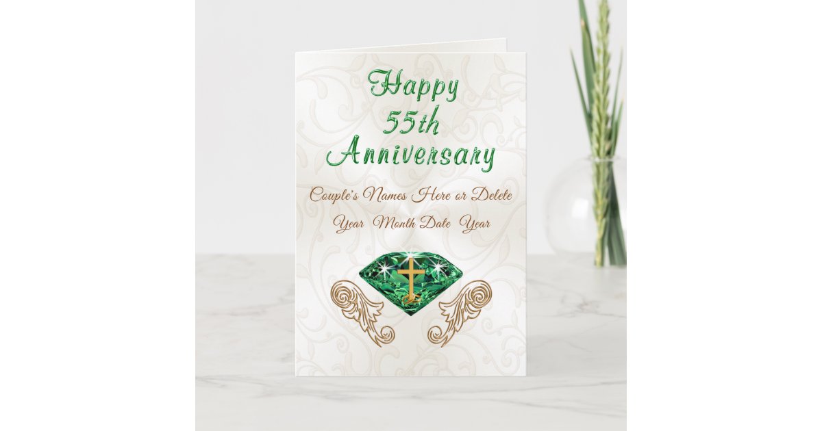 Christian Emerald 55th Wedding Anniversary Cards