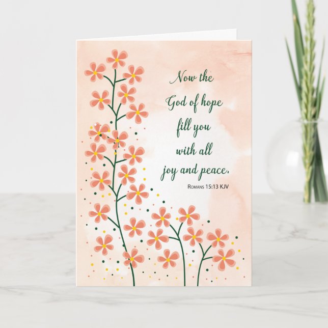 Christian Encouragement Hope Joy and Peace Simple  Card (Front)