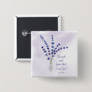 Christian Encouragement Lavender with Scripture  Button