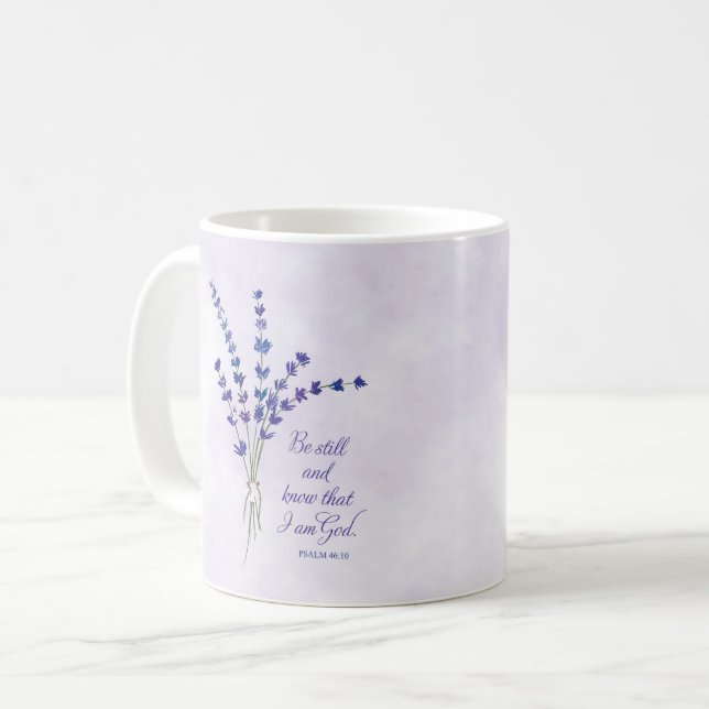Christian Encouragement Lavender with Scripture  Coffee Mug (Front Left)