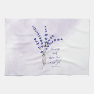 Christian Encouragement Lavender with Scripture Kitchen Towel