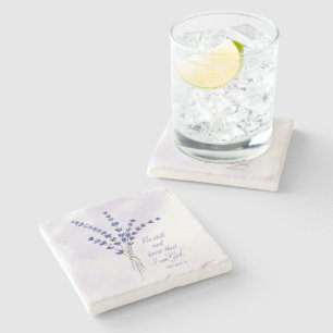 Christian Encouragement Lavender with Scripture Stone Coaster