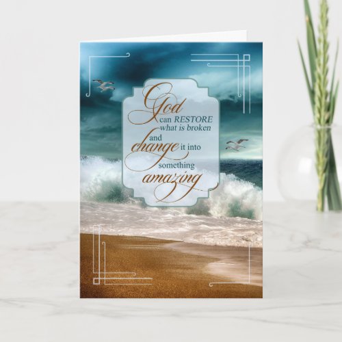 Christian Encouragement Ocean Waves Card
