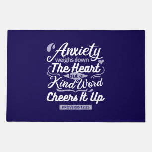 Christian Encouragement Quote – Anxiety & Kindness Doormat
