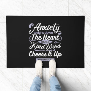 Christian Encouragement Quote – Anxiety & Kindness Doormat