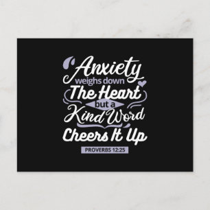 Christian Encouragement Quote – Anxiety & Kindness Holiday Postcard