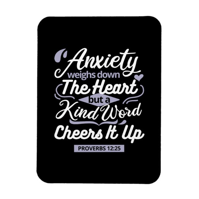 Christian Encouragement Quote – Anxiety & Kindness Magnet (Vertical)