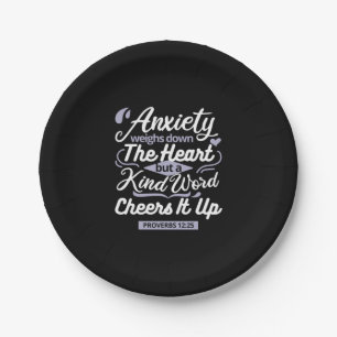 Christian Encouragement Quote – Anxiety & Kindness Paper Plates
