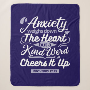 Christian Encouragement Quote – Anxiety & Kindness Sherpa Blanket