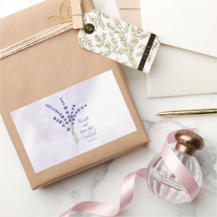 Christian Encouraging Lavender with Scripture  Rectangular Sticker