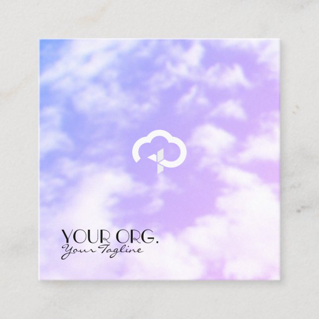 Christian Eternal Life Cross & Cloud Square Business Card (Front)