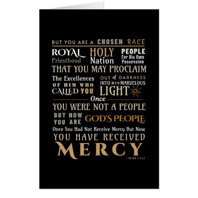 Christian faith 1 Peter 2:9-10 Card (Front)