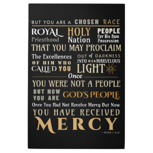 Christian Faith 1 Peter 2-9:10 Metal Art