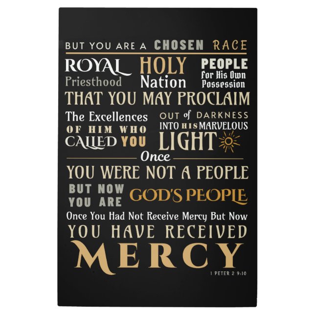 Christian Faith 1 Peter 2-9:10 Metal Art (Front)