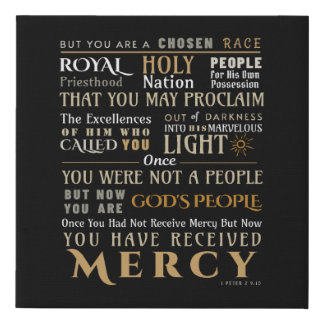 Christian Faith 1 Peter 2:9-10 You Are Chosen Canv Faux Canvas Print