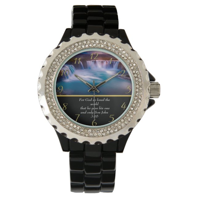 Christian Faith a waterfall John 3:16  Watch (Front)