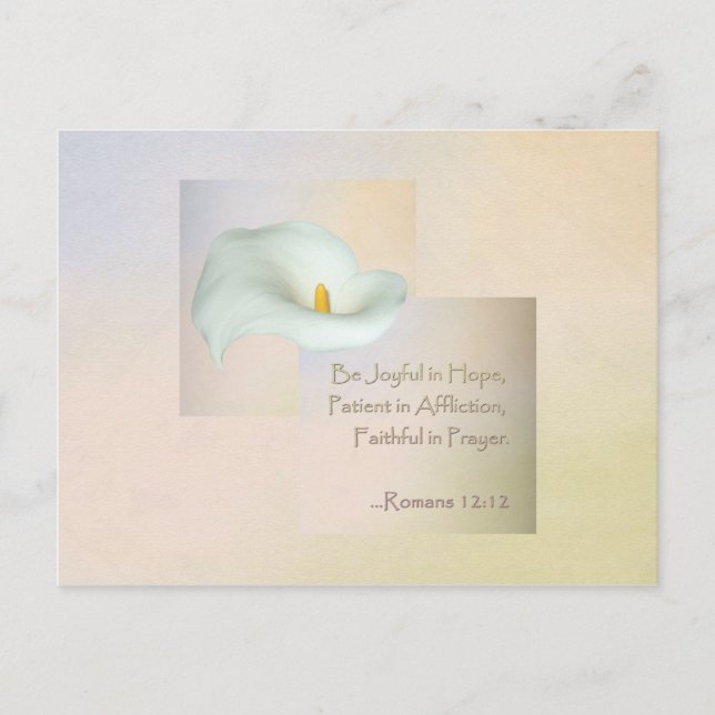 Christian Faith Art ~ Romans 12:12 Postcard (Front)