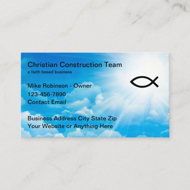 Christian Faith Based Business Cards Ichthys (Front)