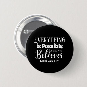 Christian Faith Bible Verse Believe Black Button