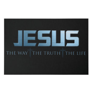 Christian Faith Bible Verse: Way Truth Life Jesus Faux Canvas Print