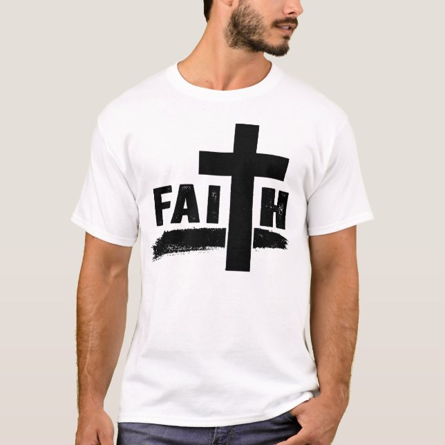 Christian Faith Christianity Cross Design T-Shirt (Front)
