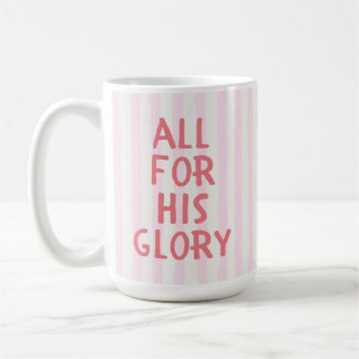 Christian Faith Cozy Cute Pink Stripe Bible Quote Coffee Mug