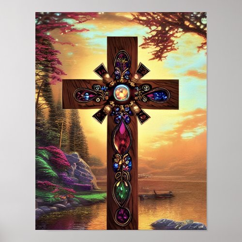 Christian Faith Cross Religious Art Poster