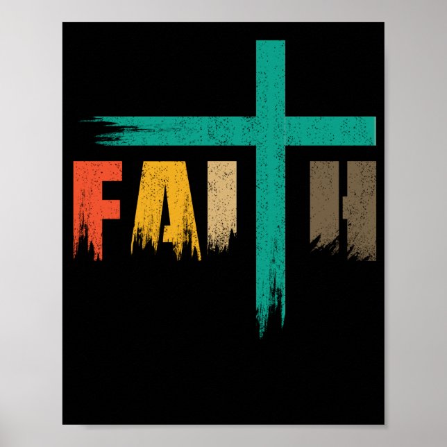 Christian Faith Cross Vintage Poster (Front)