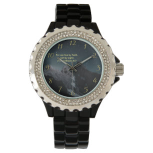Christian Faith cross with 2 Corinthians 5:7  Watch