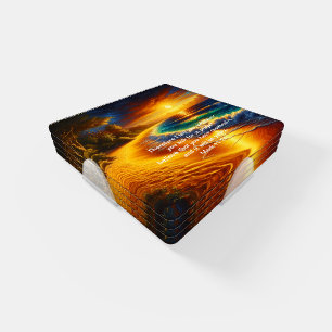 Christian Faith cross with Mark 11:24 Coaster Set