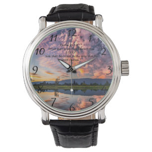 Christian Faith cross with Psalm 25:12 Watch