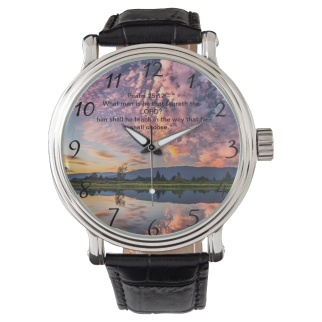 Christian Faith cross with Psalm 25:12  Watch (Front)