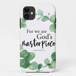 Christian Faith God's Masterpiece Eucalyptus Bible iPhone 11 Case