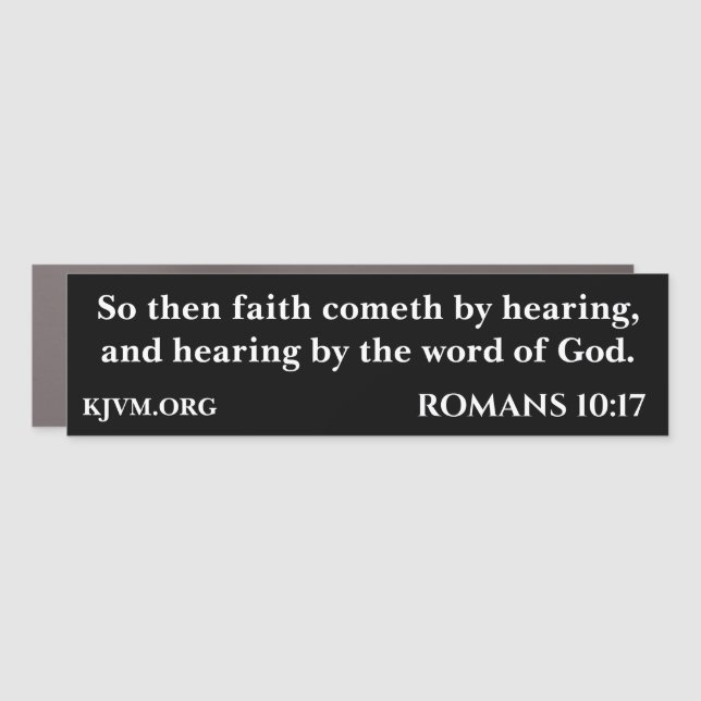 Christian Faith God's Word Bible Verse Black Car Magnet (Front)