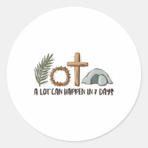 Christian Faith Happy Easter Day A Lot Can Happen Classic Round Sticker