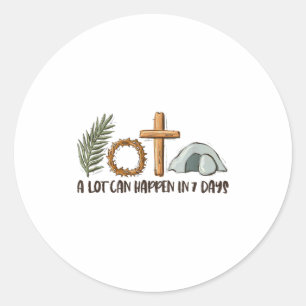 Christian Faith Happy Easter Day A Lot Can Happen Classic Round Sticker