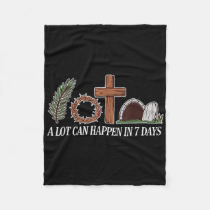 Christian Faith Happy Easter Day A Lot Can Happen Fleece Blanket