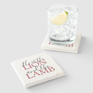 Christian Faith He Is The Lion And The Lamb Stone Coaster