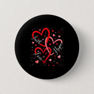 Christian Faith Hope Love Hearts Religious Valenti Button