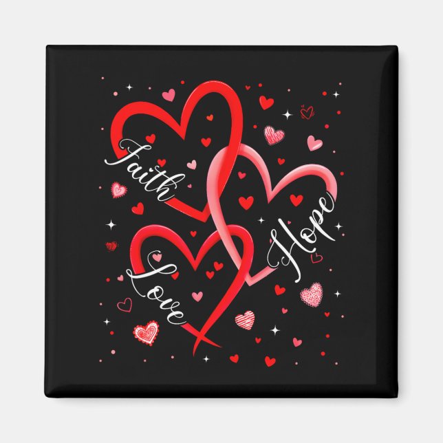 Christian Faith Hope Love Hearts Religious Valenti Magnet (Front)