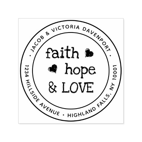 Christian Faith Hope Love Return Address Self_inking Stamp