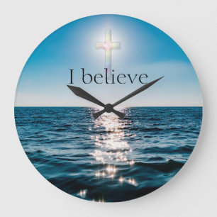 Christian Faith I Believe Large Clock